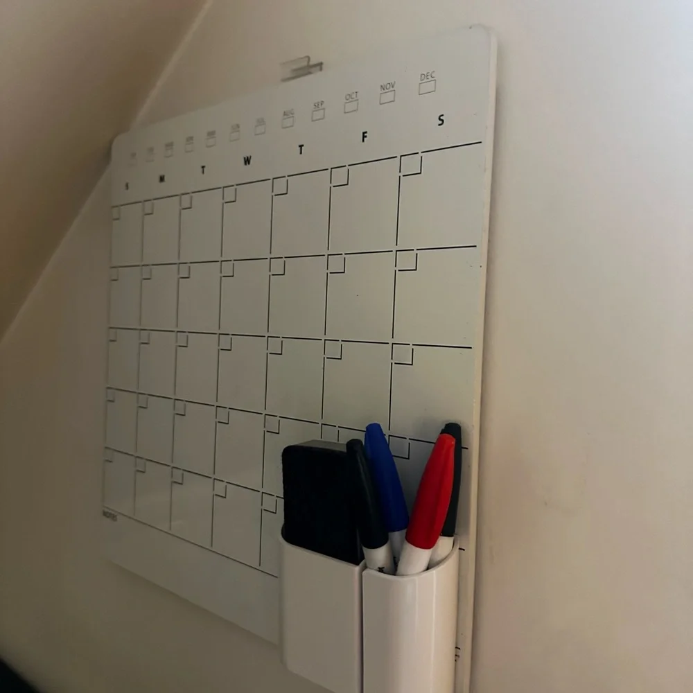 Whiteboard Monthly Planner with Marker Set